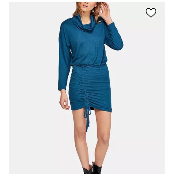 Free People Sundown Cinch Bodycon Cowl Neck Dress Womens Size Small Boho y2k - Picture 1 of 9